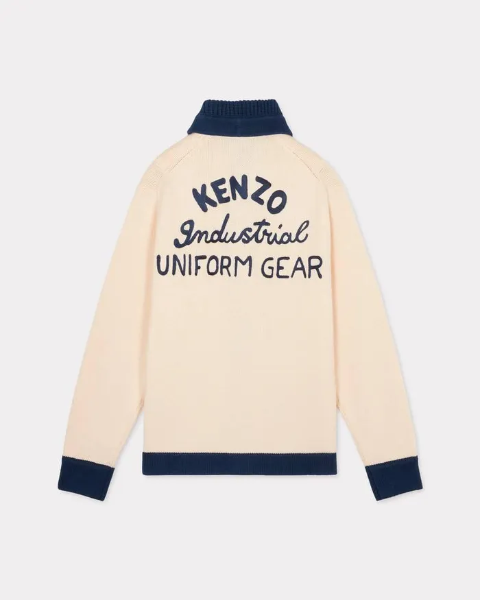 Kenzo Knitwear Men Drawn Varsity039 Cardigan Off White