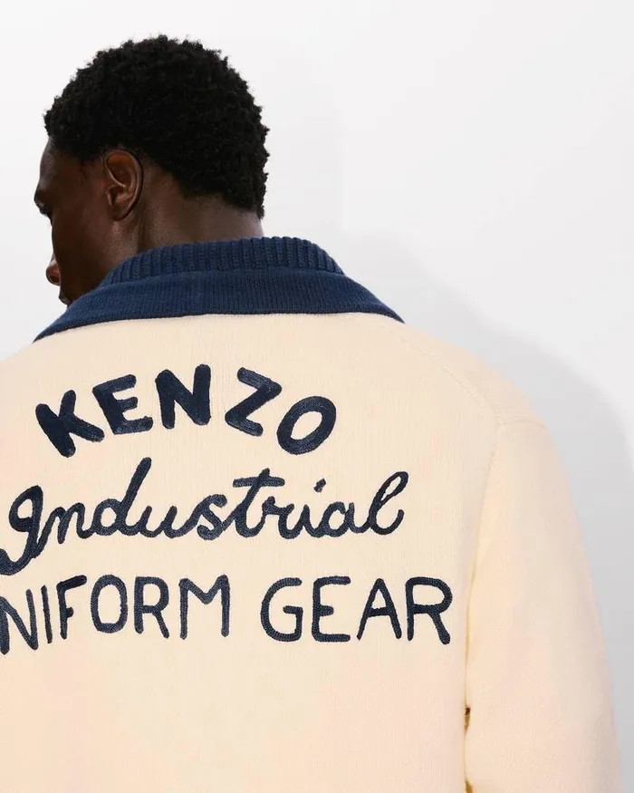Kenzo Knitwear Men Drawn Varsity039 Cardigan Off White