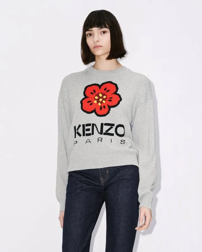 Kenzo Knitwear Women 039Boke Flower039 Jumper Pearl Grey