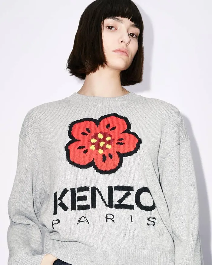 Kenzo Knitwear Women 039Boke Flower039 Jumper Pearl Grey