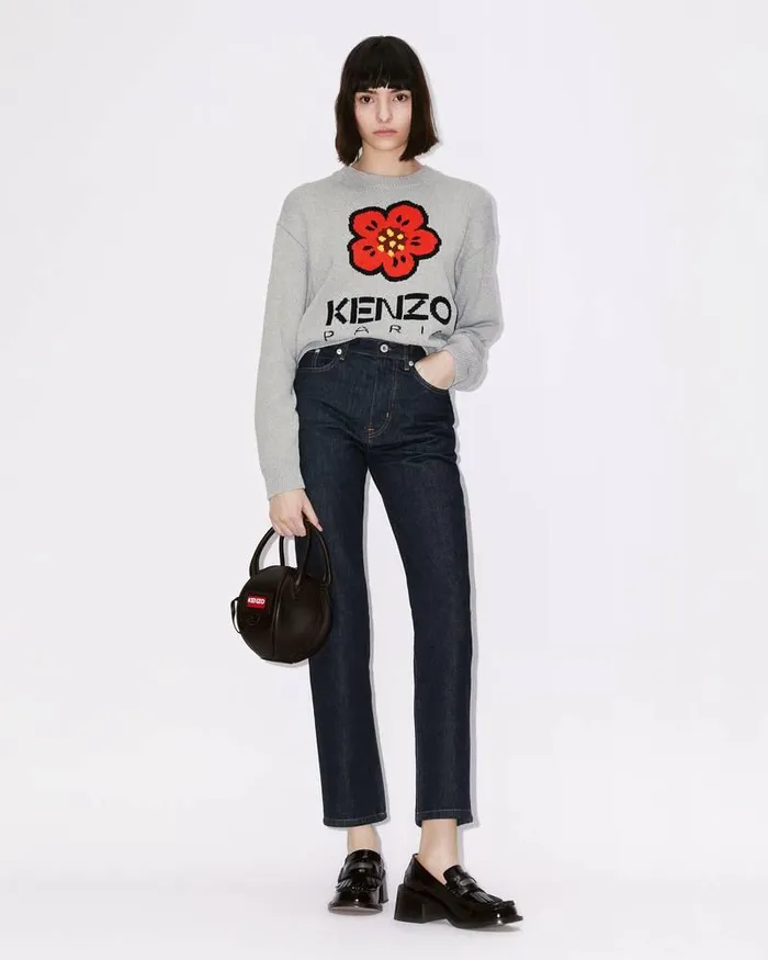 Kenzo Knitwear Women 039Boke Flower039 Jumper Pearl Grey