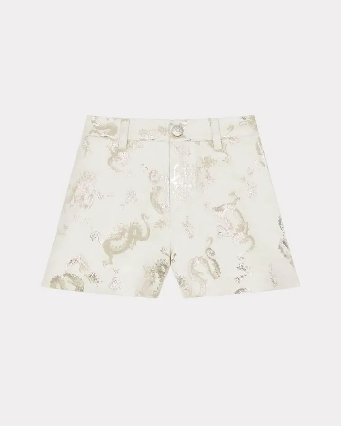 Kenzo Pants And Shorts Kids Year Of The Dragon039 Printed Shorts Cream