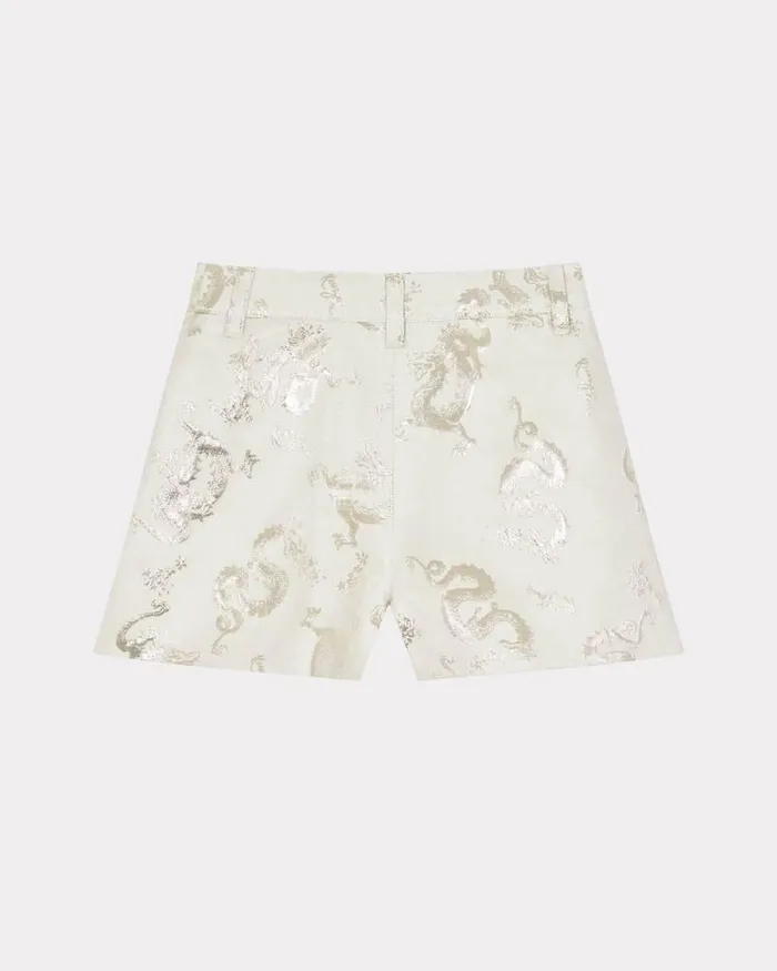 Kenzo Pants And Shorts Kids Year Of The Dragon039 Printed Shorts Cream