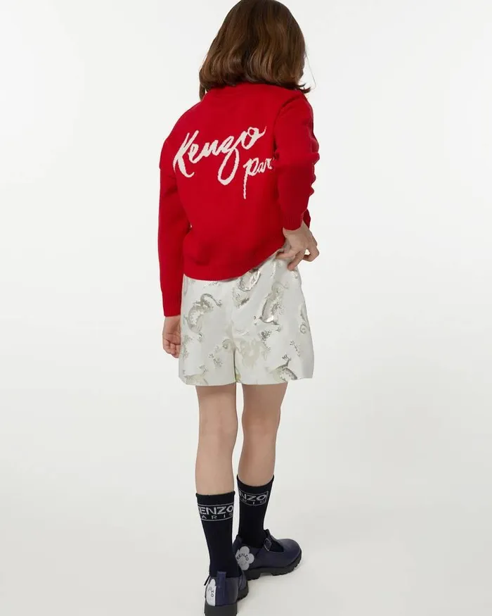 Kenzo Pants And Shorts Kids Year Of The Dragon039 Printed Shorts Cream
