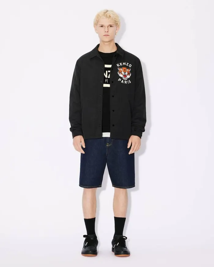 Kenzo Pants And Shorts Men Creations039 Straight HIMAWARI Shorts In Denim Rinse Blue Denim
