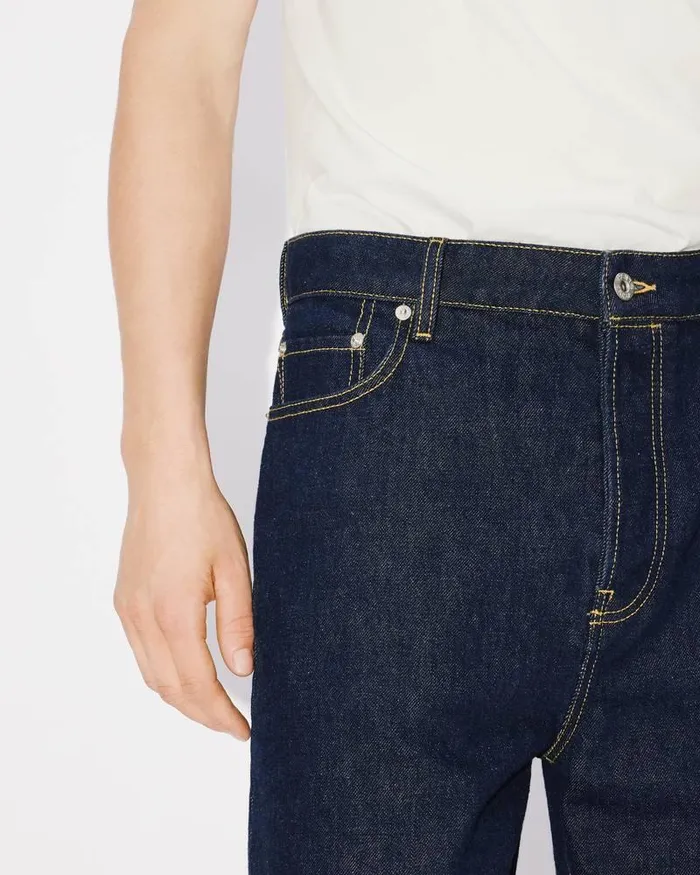 Kenzo Pants And Shorts Men Creations039 Straight HIMAWARI Shorts In Denim Rinse Blue Denim