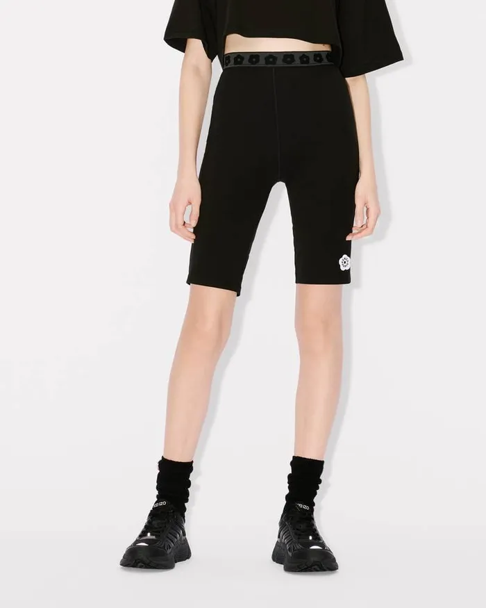 Kenzo Pants And Shorts Women 039Boke Flower 20039 Embroidered Biker Shorts Black
