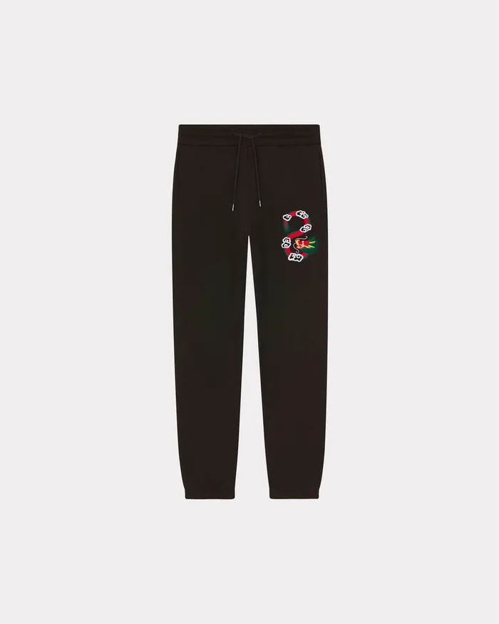 Kenzo Pants And Shorts Women 039Year Of The Dragon039 Embroidered Jogging Bottoms Black