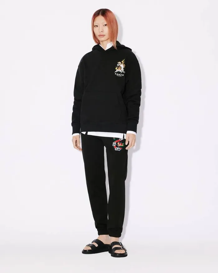 Kenzo Pants And Shorts Women 039Year Of The Dragon039 Embroidered Jogging Bottoms Black