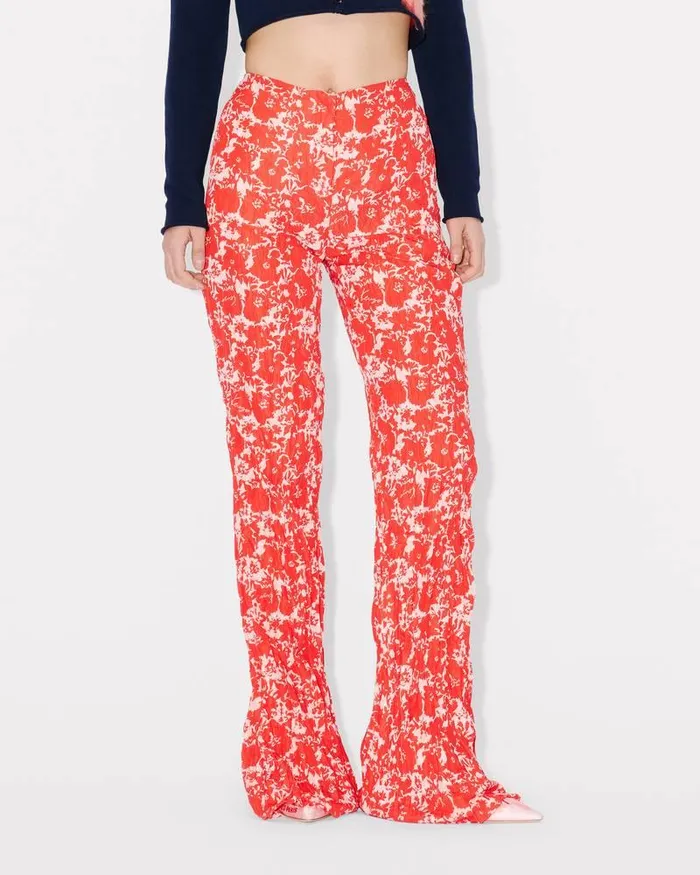 Kenzo Pants And Shorts Women Flower Camo039 Pants Medium Red