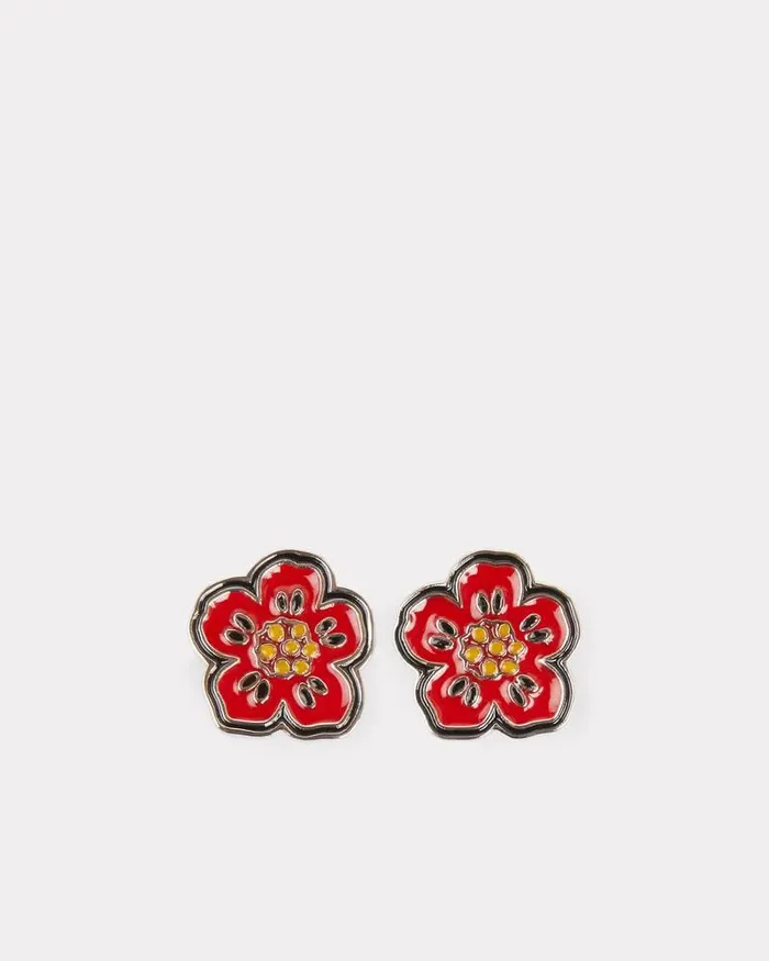 Kenzo Pins and Jewelry MenWomen 039Boke Flower039 Earrings Medium Red