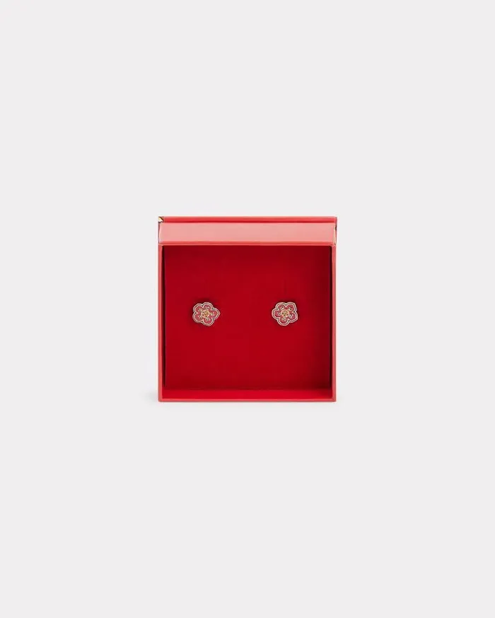 Kenzo Pins and Jewelry MenWomen 039Boke Flower039 Earrings Medium Red