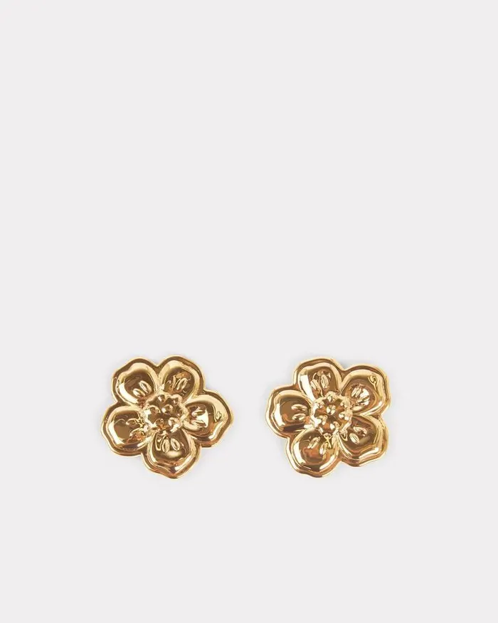 Kenzo Pins and Jewelry MenWomen Large 039Boke Flower039 Earrings Gold