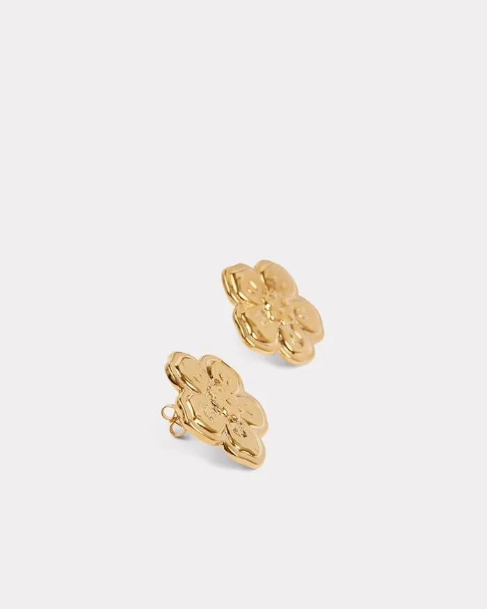 Kenzo Pins and Jewelry MenWomen Large 039Boke Flower039 Earrings Gold