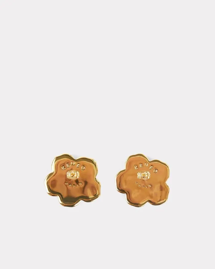 Kenzo Pins and Jewelry MenWomen Large 039Boke Flower039 Earrings Gold