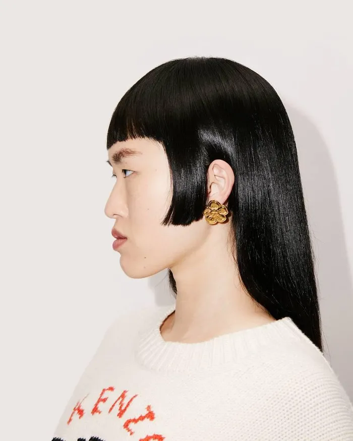 Kenzo Pins and Jewelry MenWomen Large 039Boke Flower039 Earrings Gold