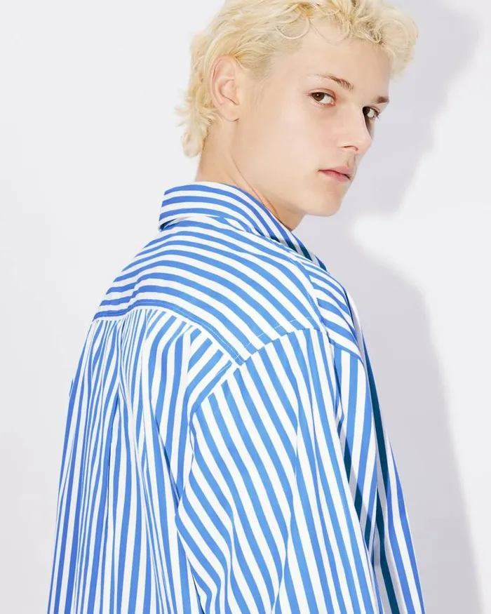 Kenzo Shirts Men Elephant039 Oversized Shirt Royal Blue