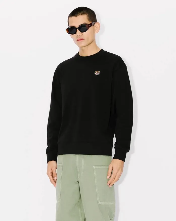 Kenzo Sweatshirts And Hoodies Men 039Lucky Tiger039 Embroidered Classic Sweatshirt Black