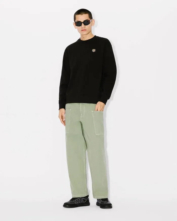 Kenzo Sweatshirts And Hoodies Men 039Lucky Tiger039 Embroidered Classic Sweatshirt Black
