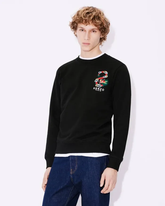 Kenzo Sweatshirts And Hoodies Men 039Year Of The Dragon039 Embroidered Slimfit Sweatshirt Black