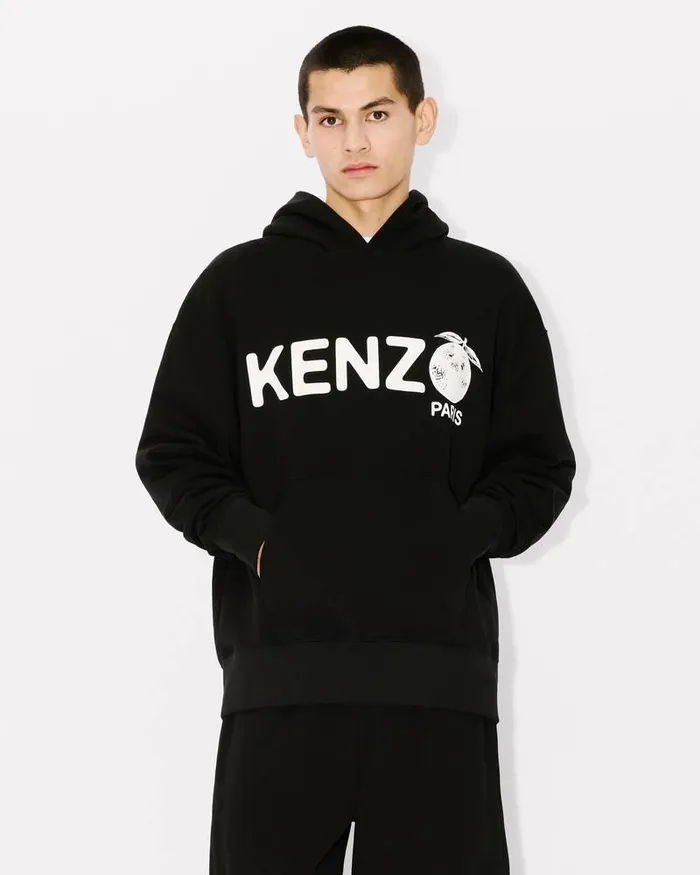 Kenzo Sweatshirts And Hoodies Men Orange039 Oversized Hoodie Black
