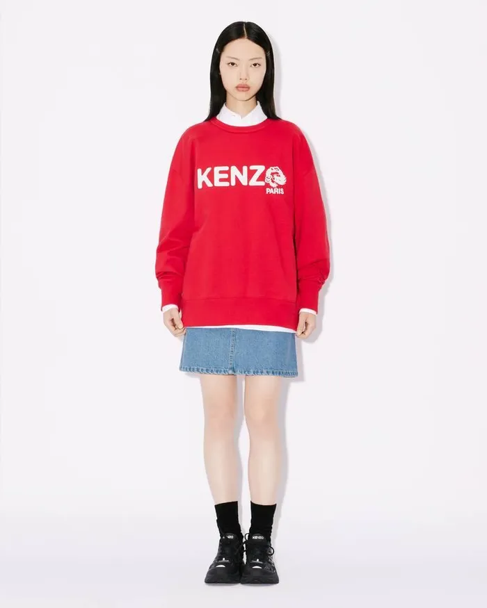 Kenzo Sweatshirts And Hoodies MenWomen 039Year Of The Dragon039 Oversize Genderless Sweatshirt Cherry