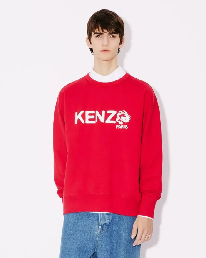 Kenzo Sweatshirts And Hoodies MenWomen 039Year Of The Dragon039 Oversize Genderless Sweatshirt Cherry