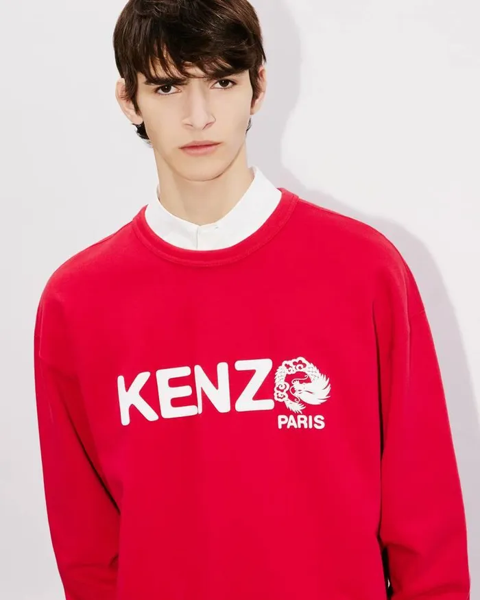 Kenzo Sweatshirts And Hoodies MenWomen 039Year Of The Dragon039 Oversize Genderless Sweatshirt Cherry