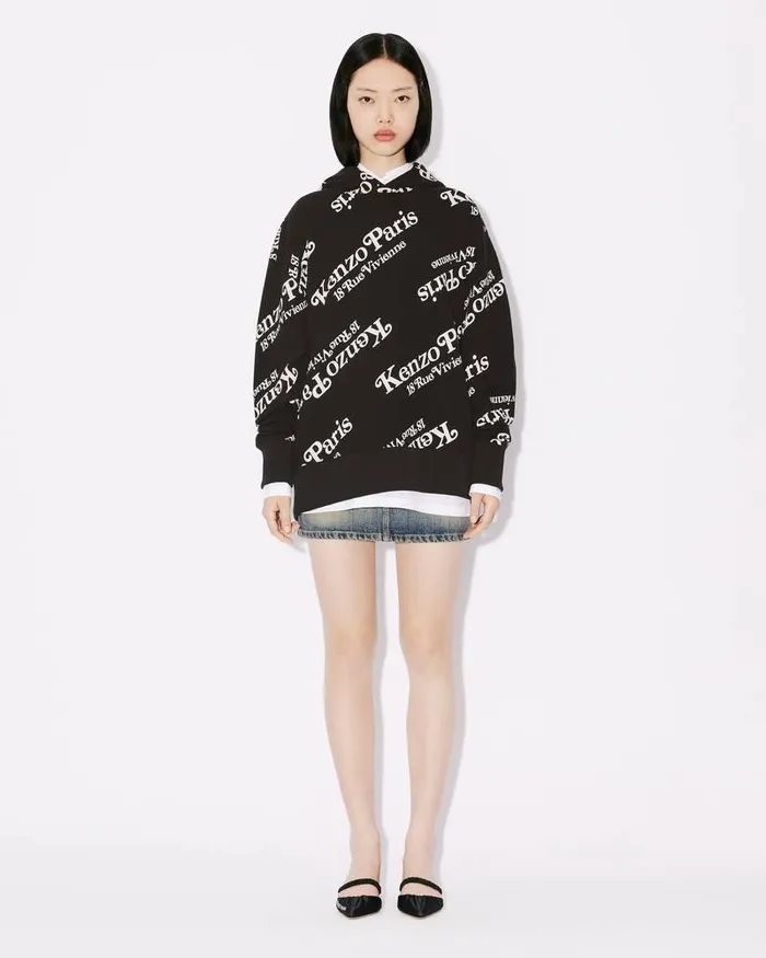 Kenzo Sweatshirts And Hoodies MenWomen By Verdy039 Oversized Hooded Genderless Sweatshirt Black