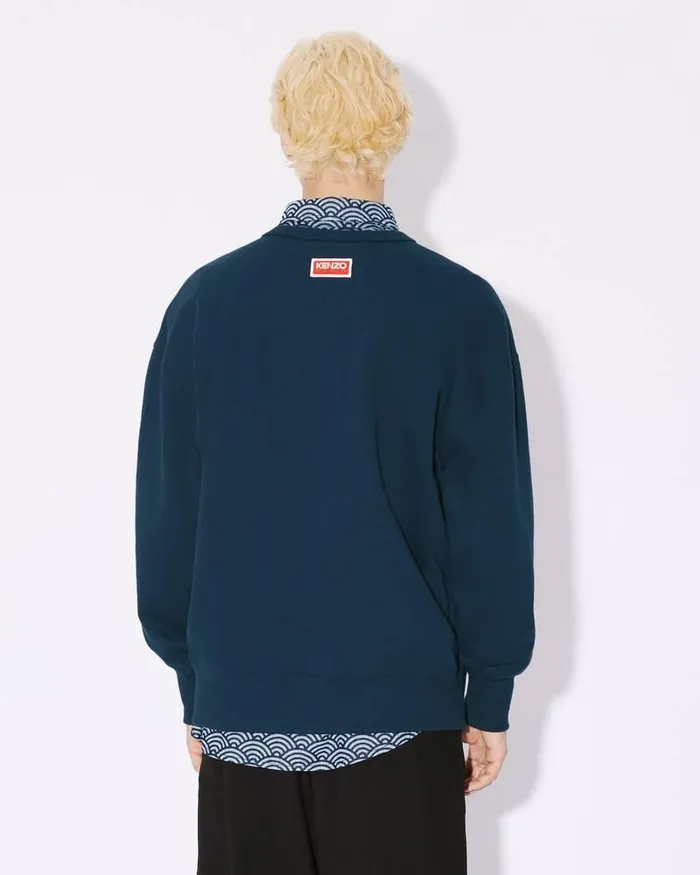 Kenzo Sweatshirts And Hoodies MenWomen Lucky Tiger039 Embroidered Oversized Genderless Sweatshirt Midnight Blue