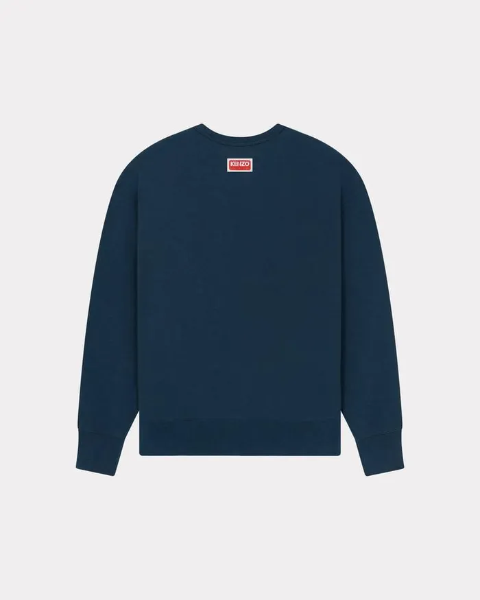 Kenzo Sweatshirts And Hoodies MenWomen Lucky Tiger039 Embroidered Oversized Genderless Sweatshirt Midnight Blue