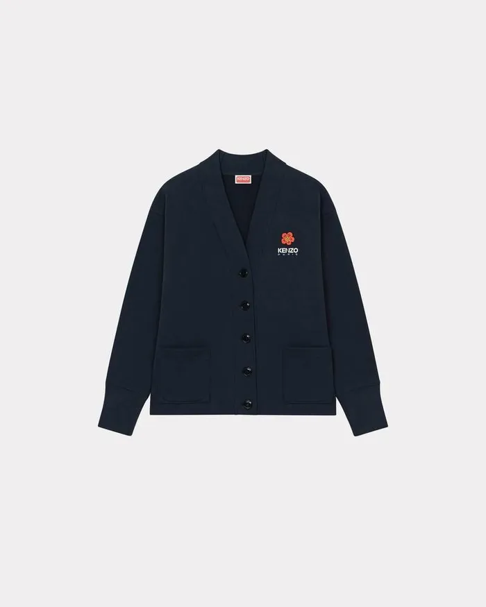 Kenzo Sweatshirts And Hoodies Women 039Boke Flower039 Cardigan Midnight Blue