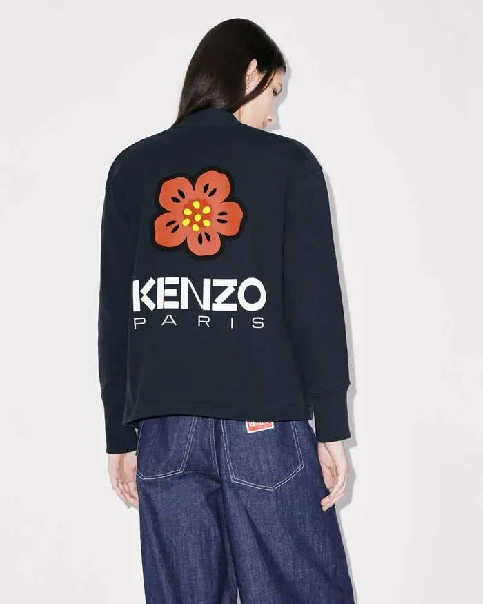 Kenzo Sweatshirts And Hoodies Women 039Boke Flower039 Cardigan Midnight Blue