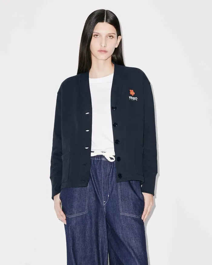 Kenzo Sweatshirts And Hoodies Women 039Boke Flower039 Cardigan Midnight Blue