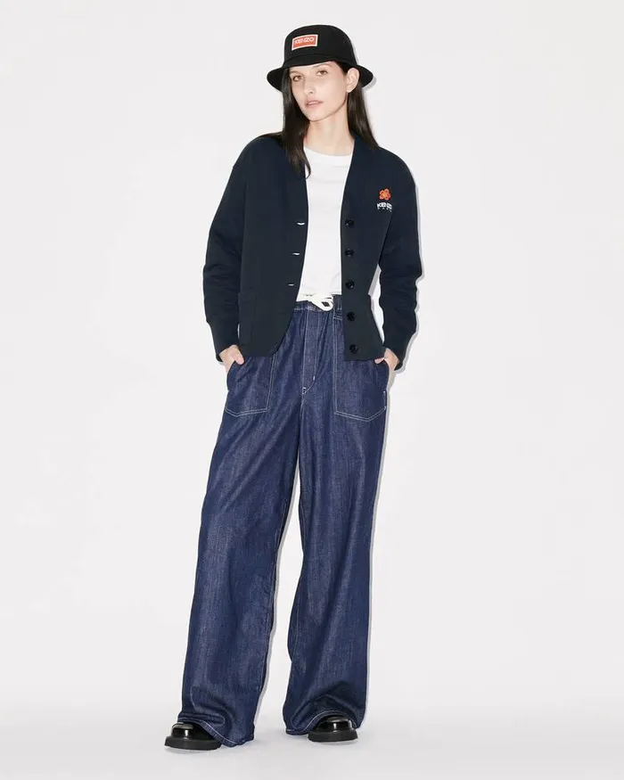 Kenzo Sweatshirts And Hoodies Women 039Boke Flower039 Cardigan Midnight Blue