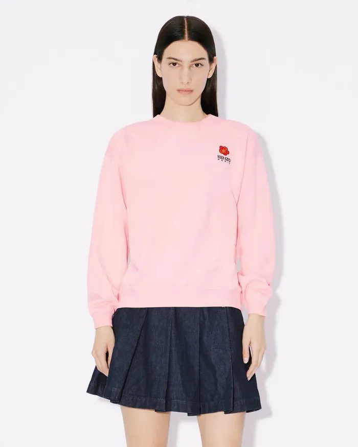 Kenzo Sweatshirts And Hoodies Women 039Boke Flower039 Embroidered Sweatshirt Faded Pink