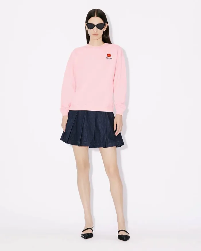 Kenzo Sweatshirts And Hoodies Women 039Boke Flower039 Embroidered Sweatshirt Faded Pink