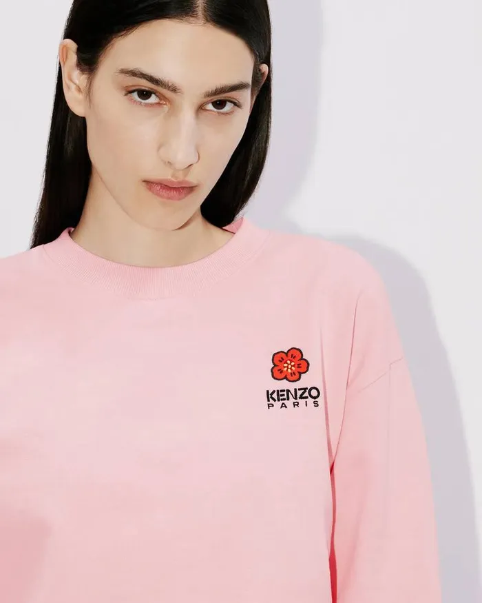 Kenzo Sweatshirts And Hoodies Women 039Boke Flower039 Embroidered Sweatshirt Faded Pink