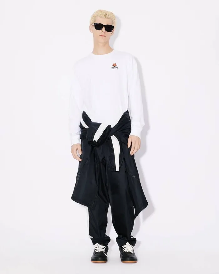 Kenzo TShirts And Polos Men 039Boke Flower039 Embroidered Longsleeved Tshirt White