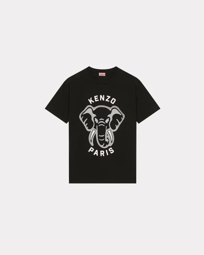 Kenzo TShirts And Polos Men Elephant 039Varsity Jungle039 Oversize Tshirt Black