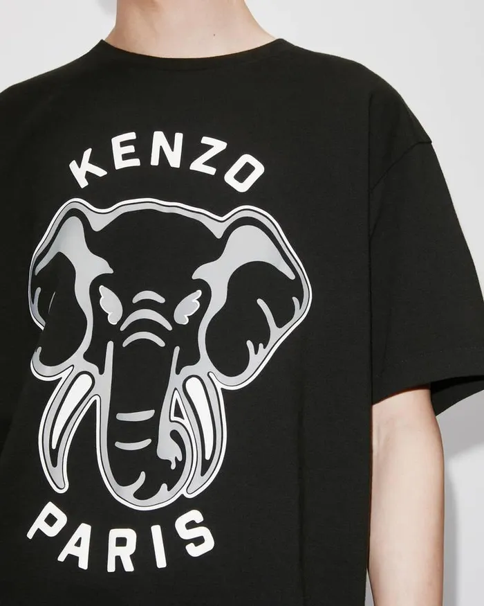 Kenzo TShirts And Polos Men Elephant 039Varsity Jungle039 Oversize Tshirt Black