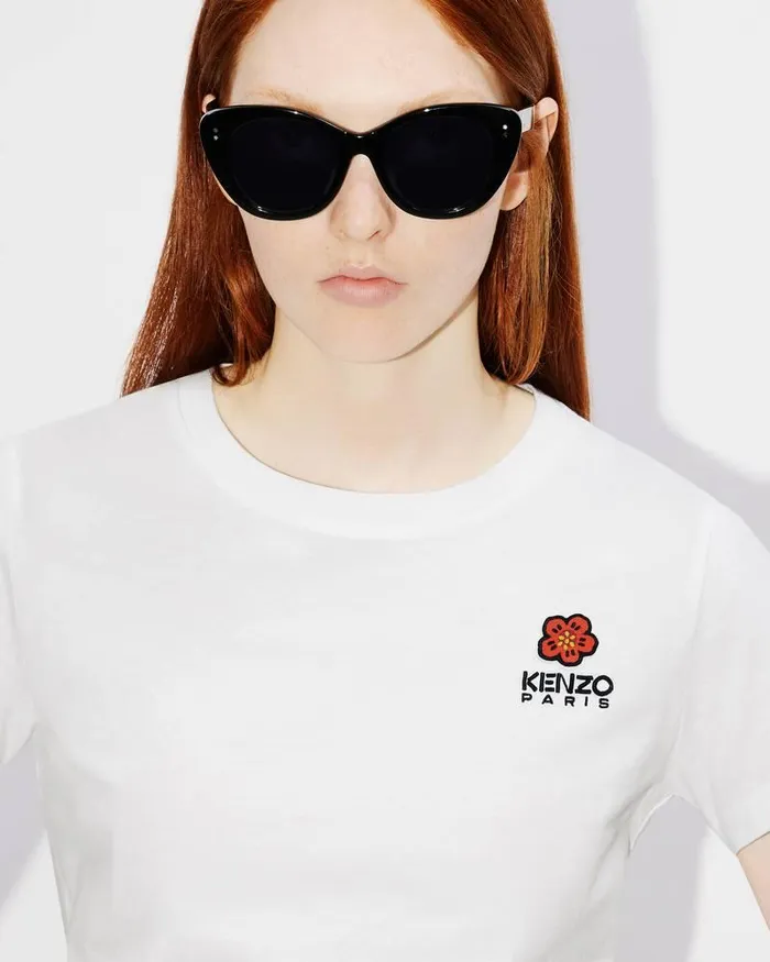 Kenzo TShirts And Polos Women 039Boke Flower039 Embroidered Tshirt White