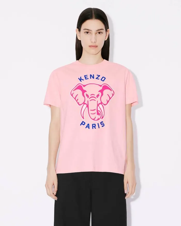 Kenzo TShirts And Polos Women Elephant039 Loosefit Tshirt Faded Pink