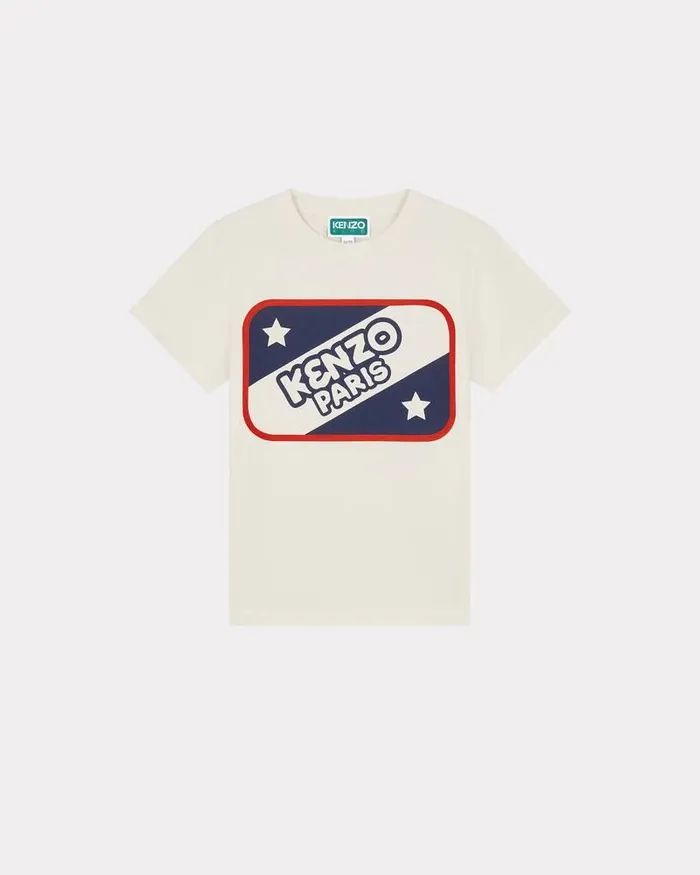 Kenzo TShirts And Sweatshirts Kids 039Sailor039 Patterned Cotton Tshirt White