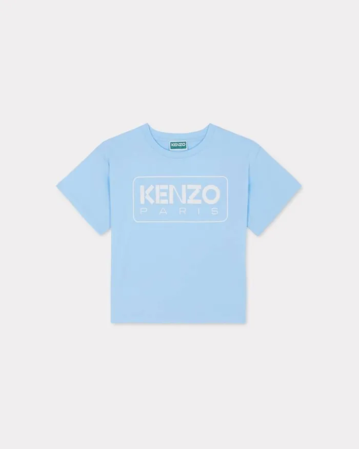 Kenzo TShirts And Sweatshirts Kids Shortsleeved Cotton Tshirt Sky Blue