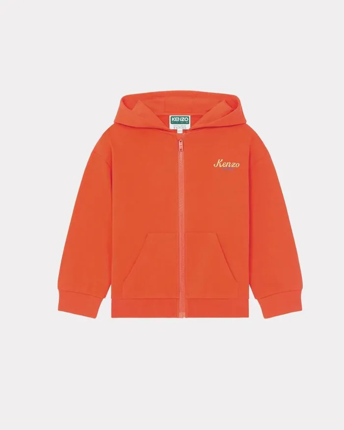 Kenzo TShirts And Sweatshirts Kids Zipped Hoodie Sweatshirt Vermillion