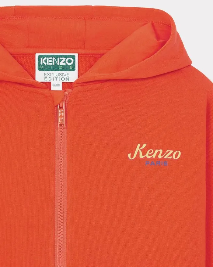 Kenzo TShirts And Sweatshirts Kids Zipped Hoodie Sweatshirt Vermillion