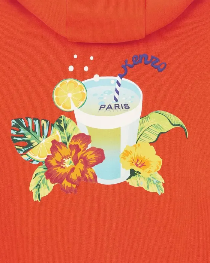 Kenzo TShirts And Sweatshirts Kids Zipped Hoodie Sweatshirt Vermillion