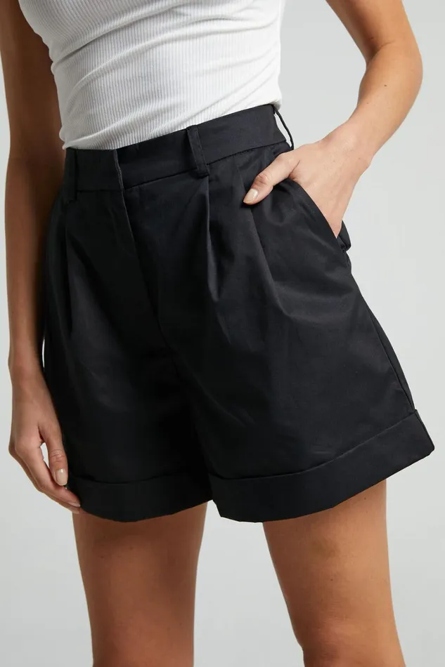 Khaimy Shorts 8211 High Waisted Cuffed Shorts In Black Women Showpo Shorts