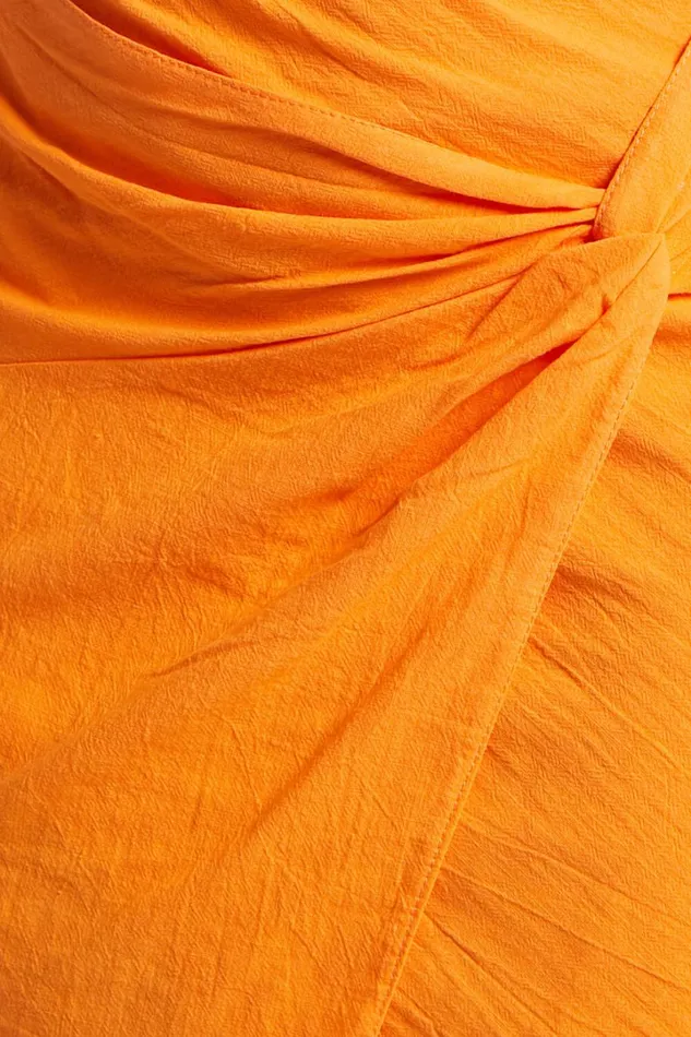 Kiandra Mini Skirt 8211 Linen Look Twist Front Skirt In Orange Women Showpo Skirts